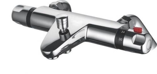 Thermostatic Deck Mounted Bath Shower Mixer - with pillars