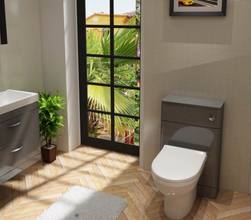 Apollo 600x200 Round Edge Wc unit Anthracite grey - Image 4