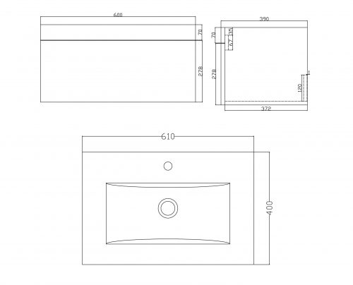 Juno 600 Anthracite Grey WH unit and Basin - Image 2