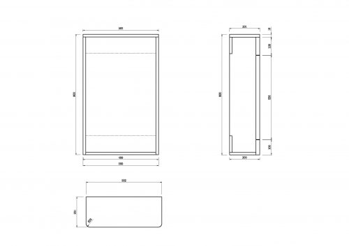 Orion 500x200*800mm Round Edge Wc unit Light grey - Image 2