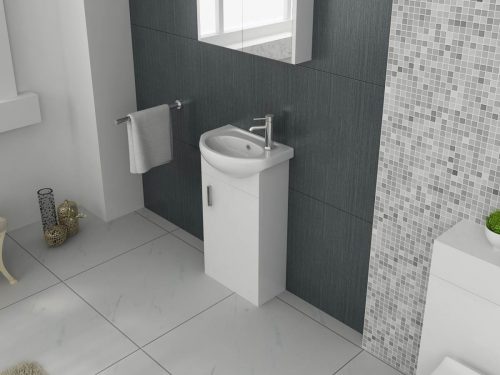 Petite 420mm Unit and basin - white - Image 4
