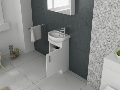 Petite 420mm Unit and basin - white - Image 5