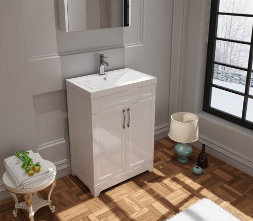 Teddington Traditional 600 White unit and Basin - Image 3